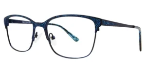Ascari Eyewear 050 glasses in Teal, teal metal browline round frame