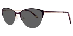 Freya Sun 006 sunglasses in Purple, purple half-rim sunglasses with grey lenses