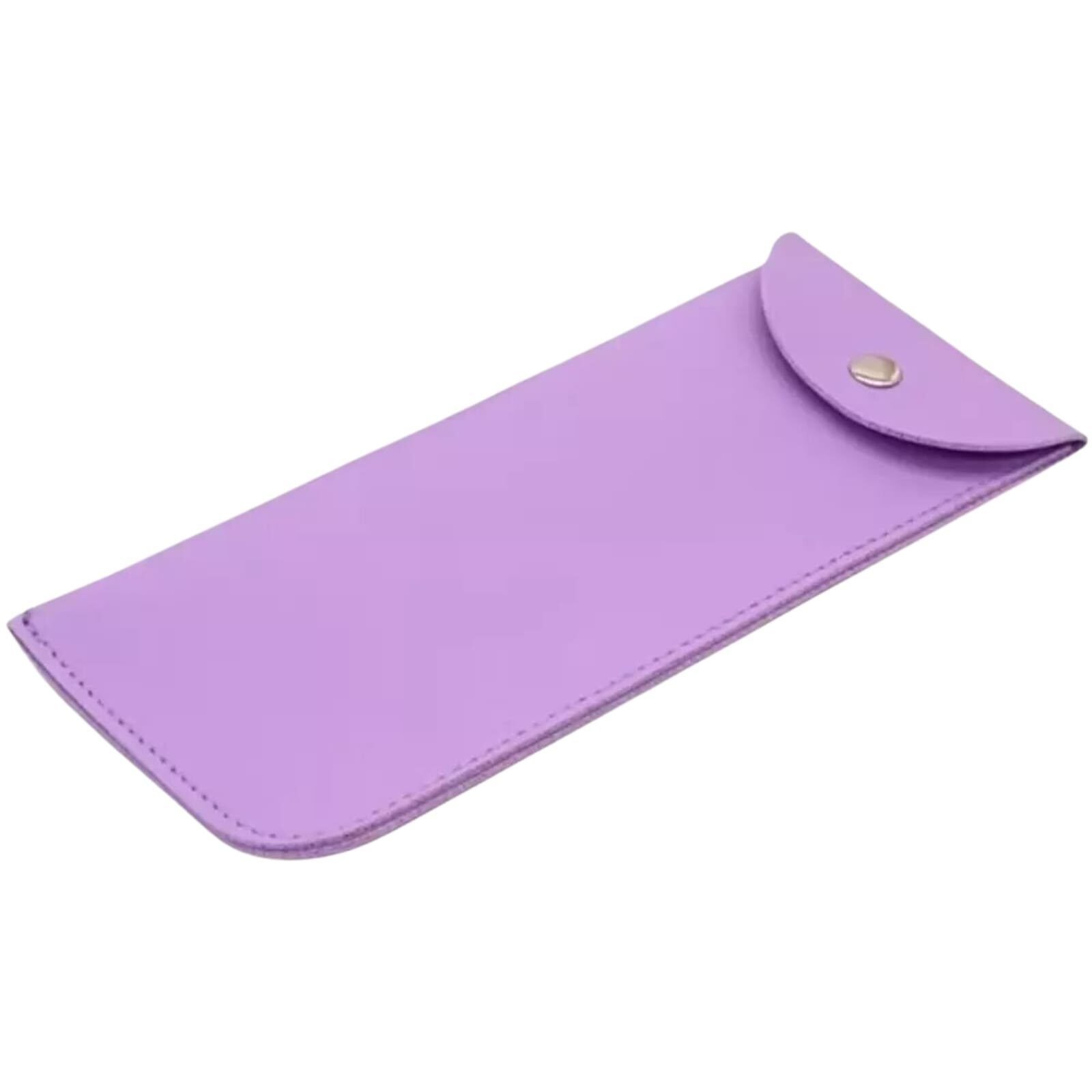 Pu Leather Glasses Pouch Case Snap Closure Soft Sunglasses Reading Glasses Holder - Image 3