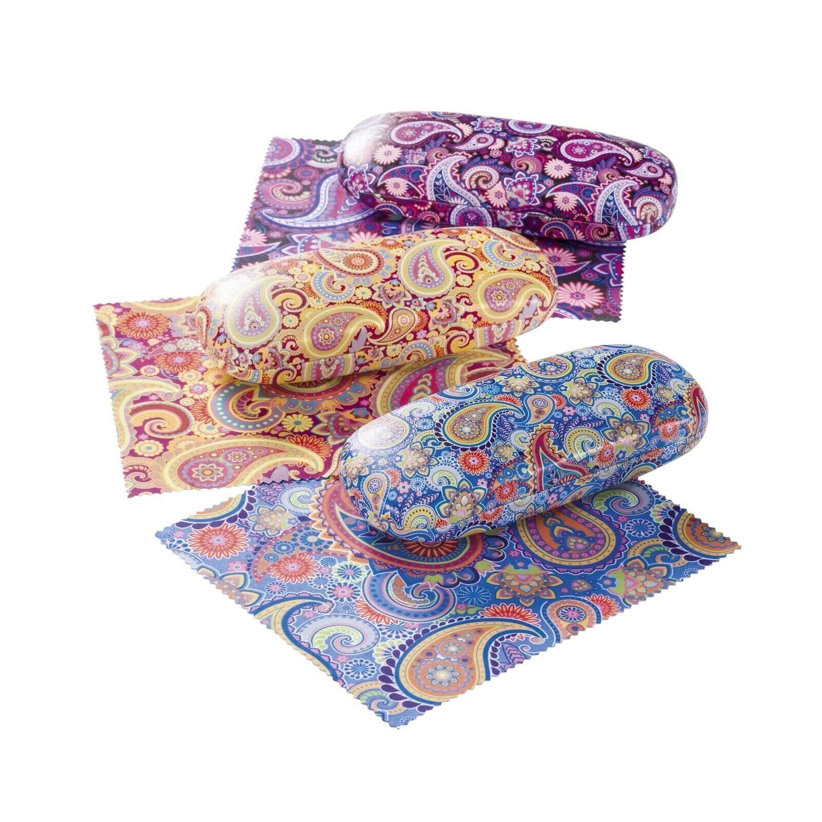 Shiva Colourful Paisley Pattern Covers This Metal Case With Blue Inside Lining,